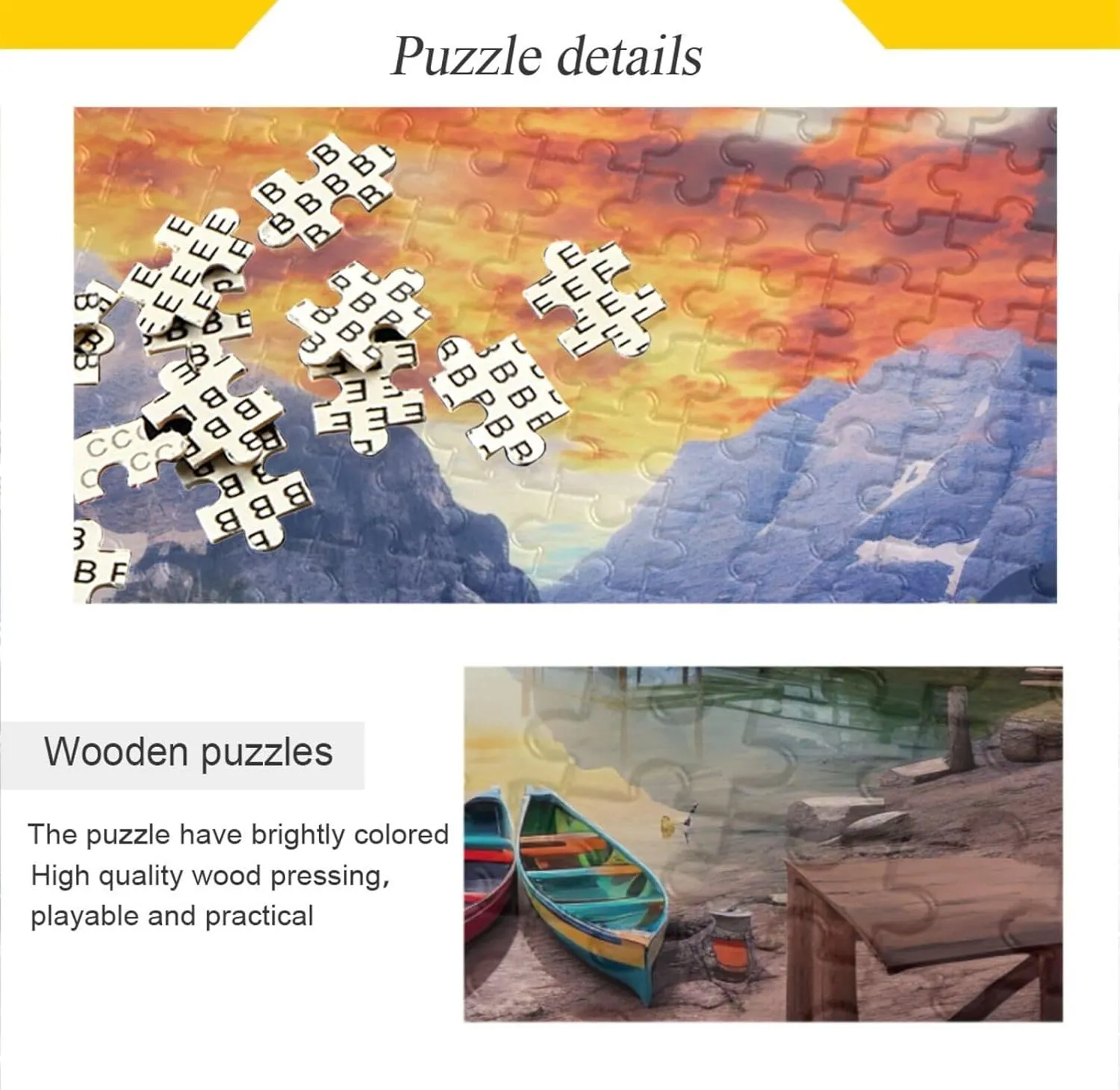 Jigsaw Puzzle 1000 Pieces for Adults Lake Mountains Sightseeing Wood Puzzles Educational Brain Toys 21215368