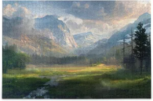 Jigsaw Puzzle for Adults 1000 Pieces, Landscape Tree Grassland Challenging Puzzle for Puzzles Lovers Jigsaw Puzzle for Party Entertainment, Family Games