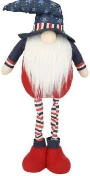JMG&KJM- Decorative Patriotic Gnome Figures 24-in. with Legs Tall Independence Day gnome Features Long Legs, Soft Velvet Body, White Beard and Cute Nose Bonus JMG&KJM patrotic Gift