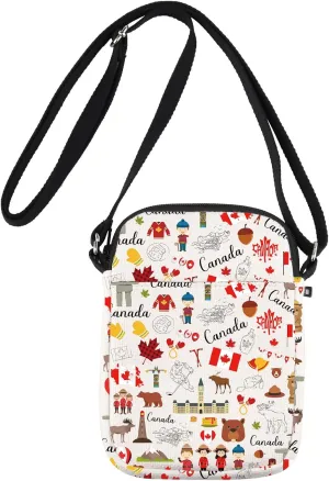 JNIAP Canada Crossbody Bag Canada Trip Gifts Canada Maple Leaf Travel Purse Canada Themed Gifts