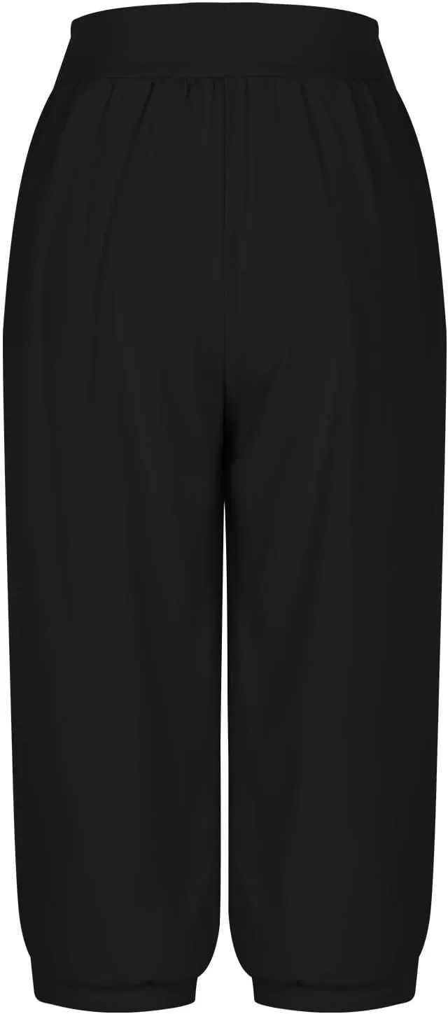 Jogger Capris for Women High Waisted Capri Pants Tummy Control Yoga Capris with Pockets Comfy Cropped Pants Trousers