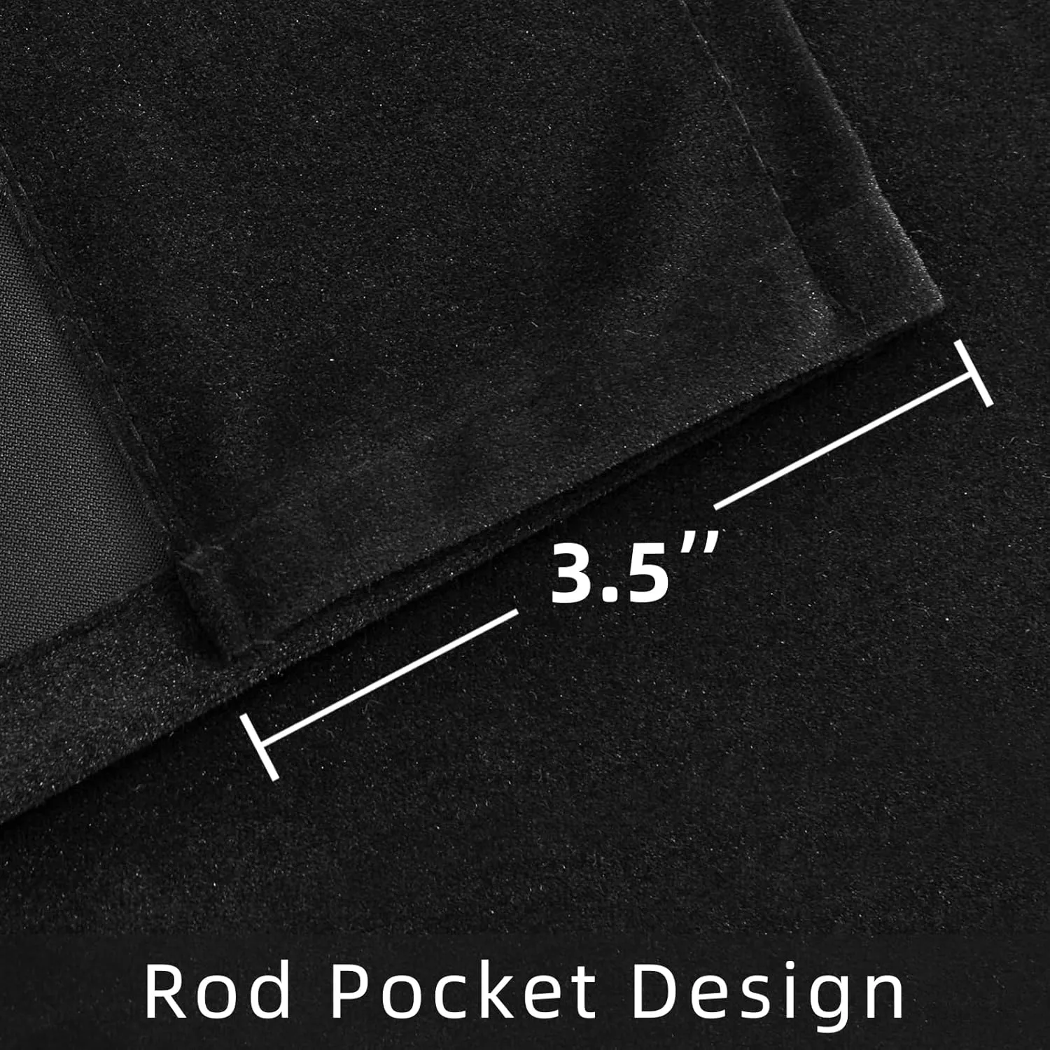 Joydeco Black Velvet Curtains 90 inch Length 2 Panels, Luxury Blackout Rod Pocket Thermal Insulated Window Curtains, Super Soft Room Darkening Drapes for Living Dining Room Bedroom,W52 x L90 inches