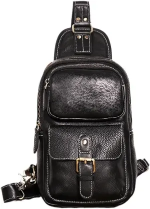 JSEIAJB Vintage Chest Bag Outdoor Sports Large Capacity Crossbody Bag Men's Bag
