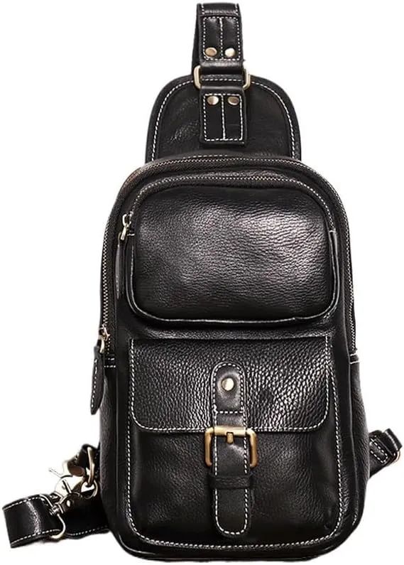 JSEIAJB Vintage Chest Bag Outdoor Sports Large Capacity Crossbody Bag Men's Bag