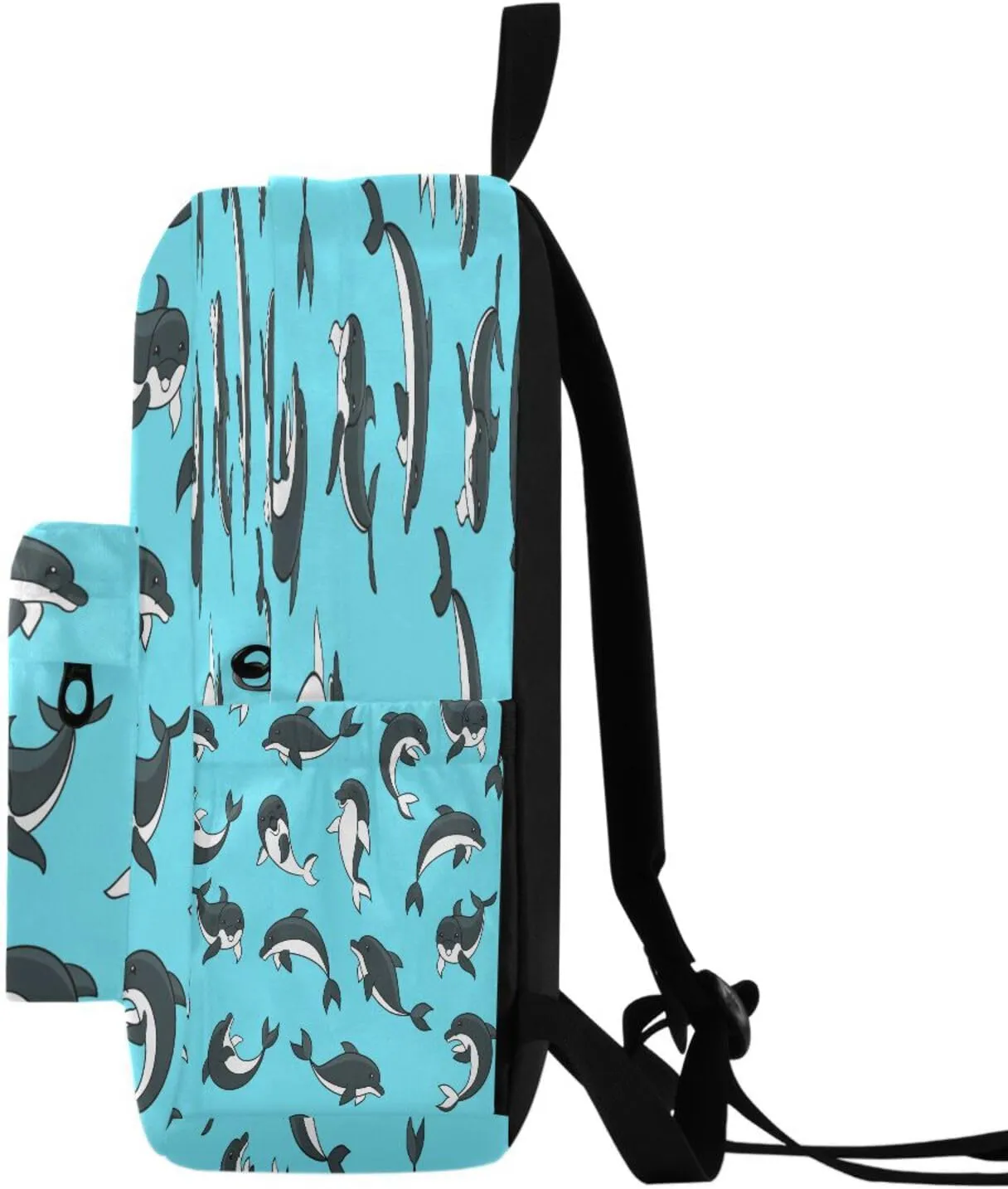 JSTEL Dolphin School Backpack for Kid 5-19 yrs,Dolphin Backpack Childen School Bag Polyester Bookbag