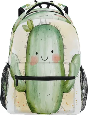 JSTEL Kid Cactus Backpack,Elementary School Backpack Cactus Kid Bookbag for Boy Girl Ages 5 to 13,01