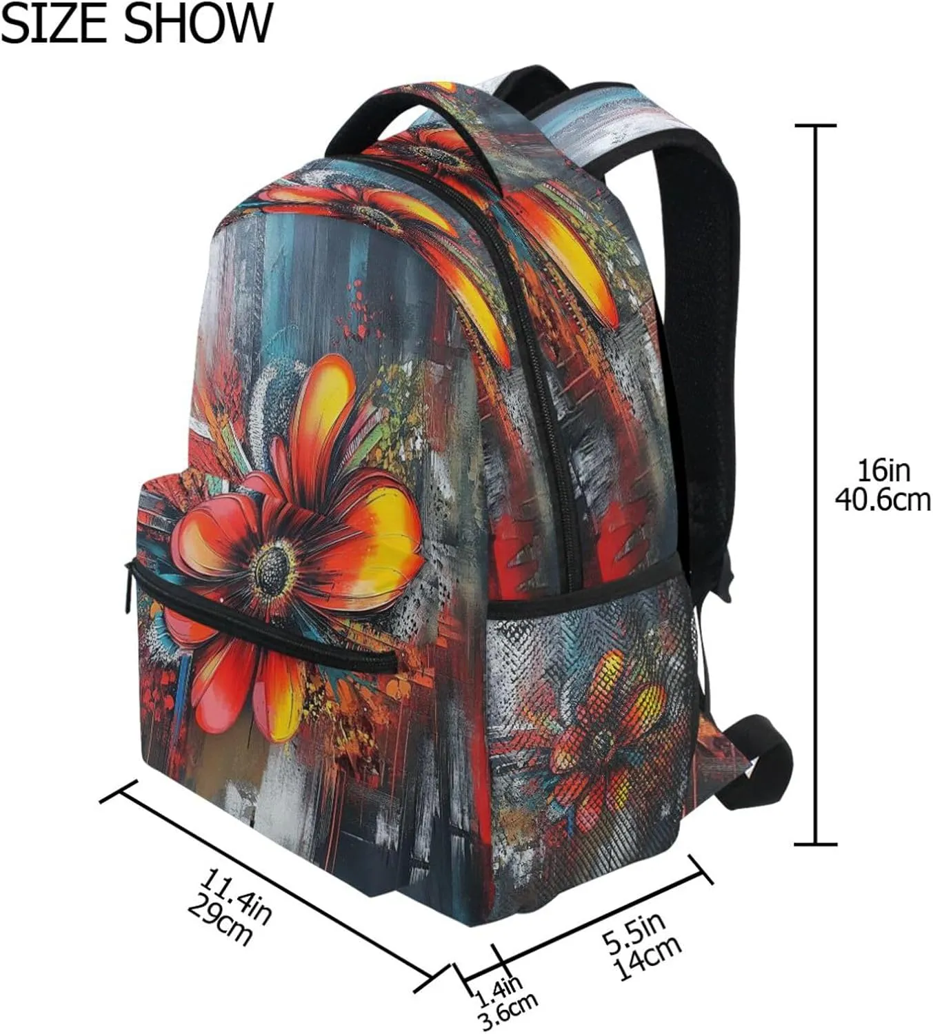 JSTEL Kid Flower Backpack,Elementary School Backpack Flower Kid Bookbag for Boy Girl Ages 5 to 13,07