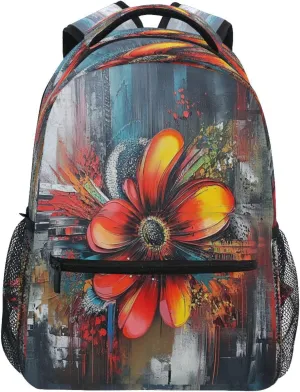 JSTEL Kid Flower Backpack,Elementary School Backpack Flower Kid Bookbag for Boy Girl Ages 5 to 13,07