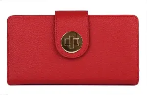 Julia Buxton Vegan Leather Super Wallet Red