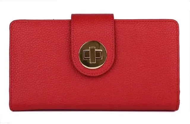 Julia Buxton Vegan Leather Super Wallet Red