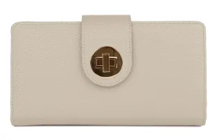 Julia Buxton Vegan Leather Super Wallet White Pepper