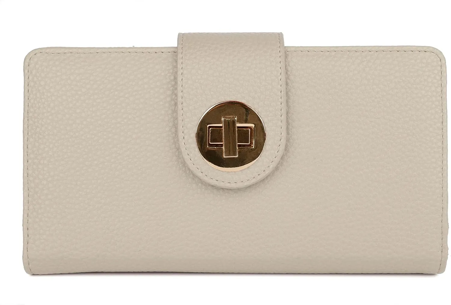 Julia Buxton Vegan Leather Super Wallet White Pepper