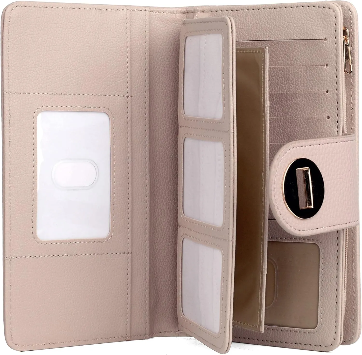 Julia Buxton Vegan Leather Super Wallet White Pepper