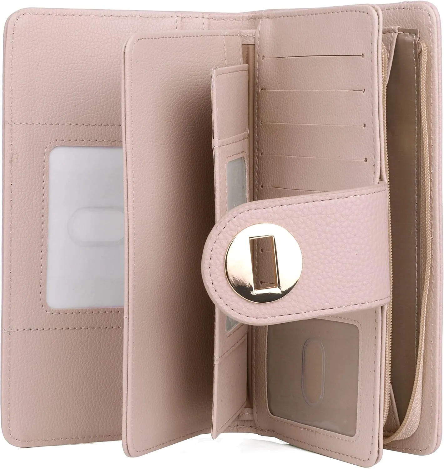 Julia Buxton Vegan Leather Super Wallet White Pepper