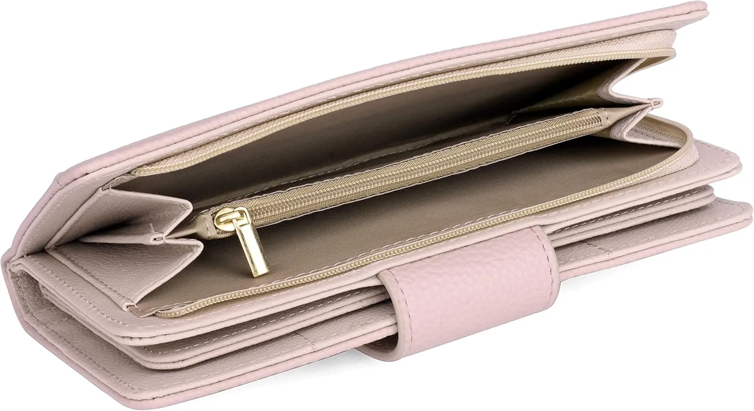 Julia Buxton Vegan Leather Super Wallet White Pepper