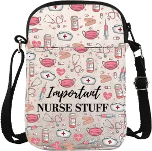 JXGZSO Nurse Crossbody Bag Important Nurse Stuff Shoulder Bag Crossbody Bag for Workouts, Outdoors, Medical Needs