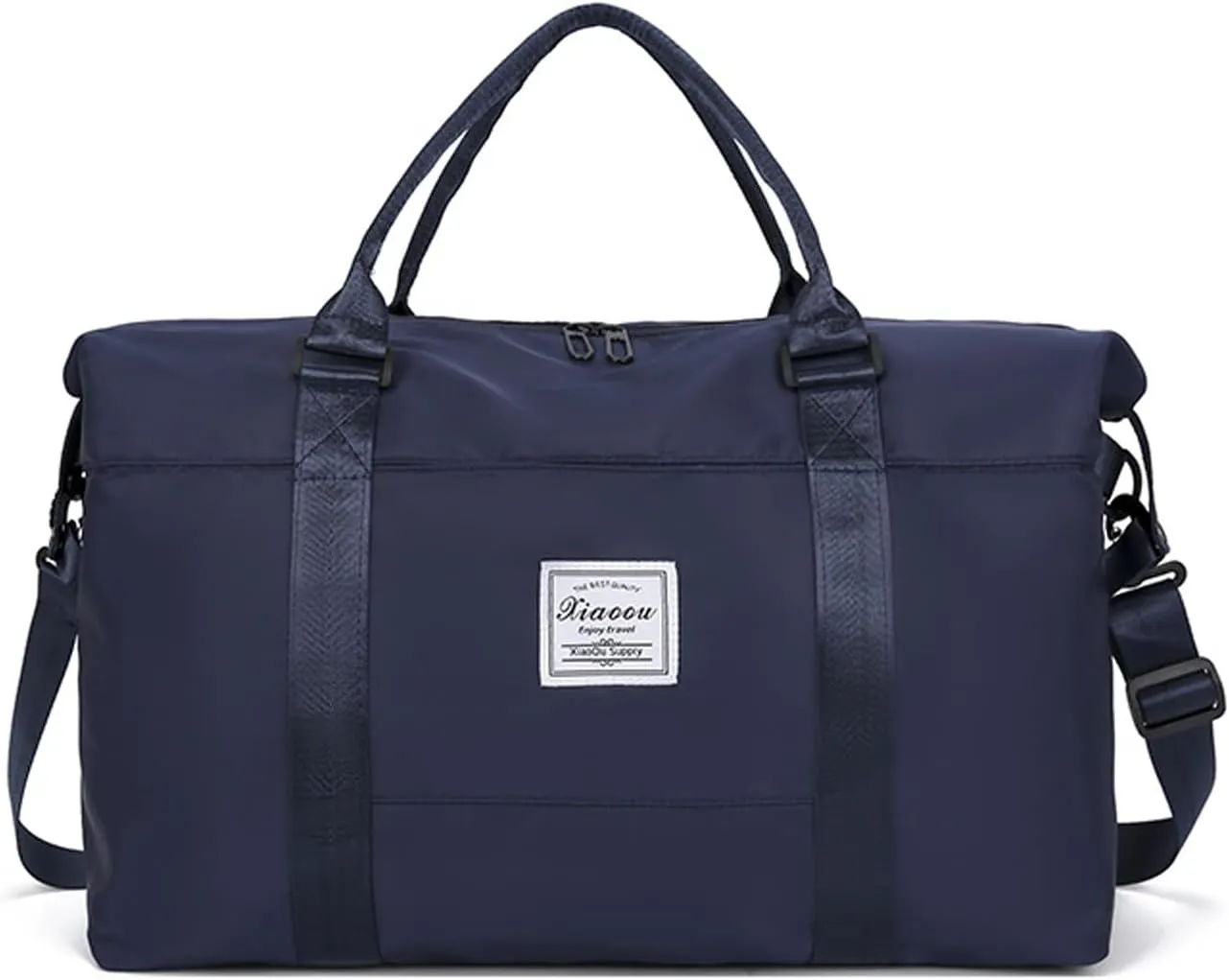 KARRESLY Travel Duffel Bag for Women,Shoulder Weekender Overnight Bag Sports Gym Tote Bag,Waterproof（Dark Blue）