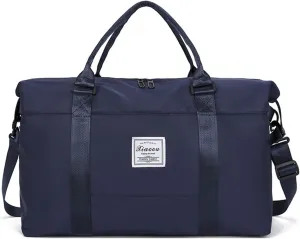 KARRESLY Travel Duffel Bag for Women,Shoulder Weekender Overnight Bag Sports Gym Tote Bag,Waterproof（Dark Blue）