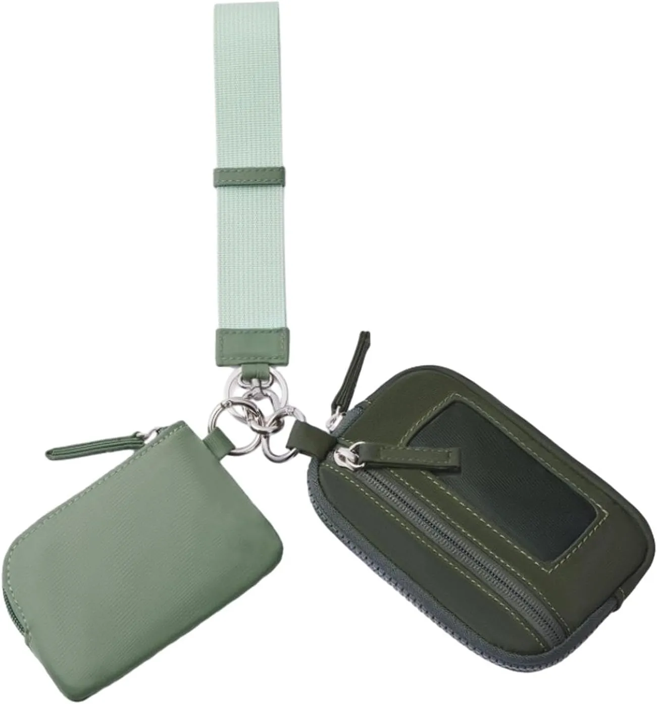Keychain Wristlet Wallet Small Wallet with Keyring Portable Trendy Women Men Purse for Valentines Gift Backpacking Traveling