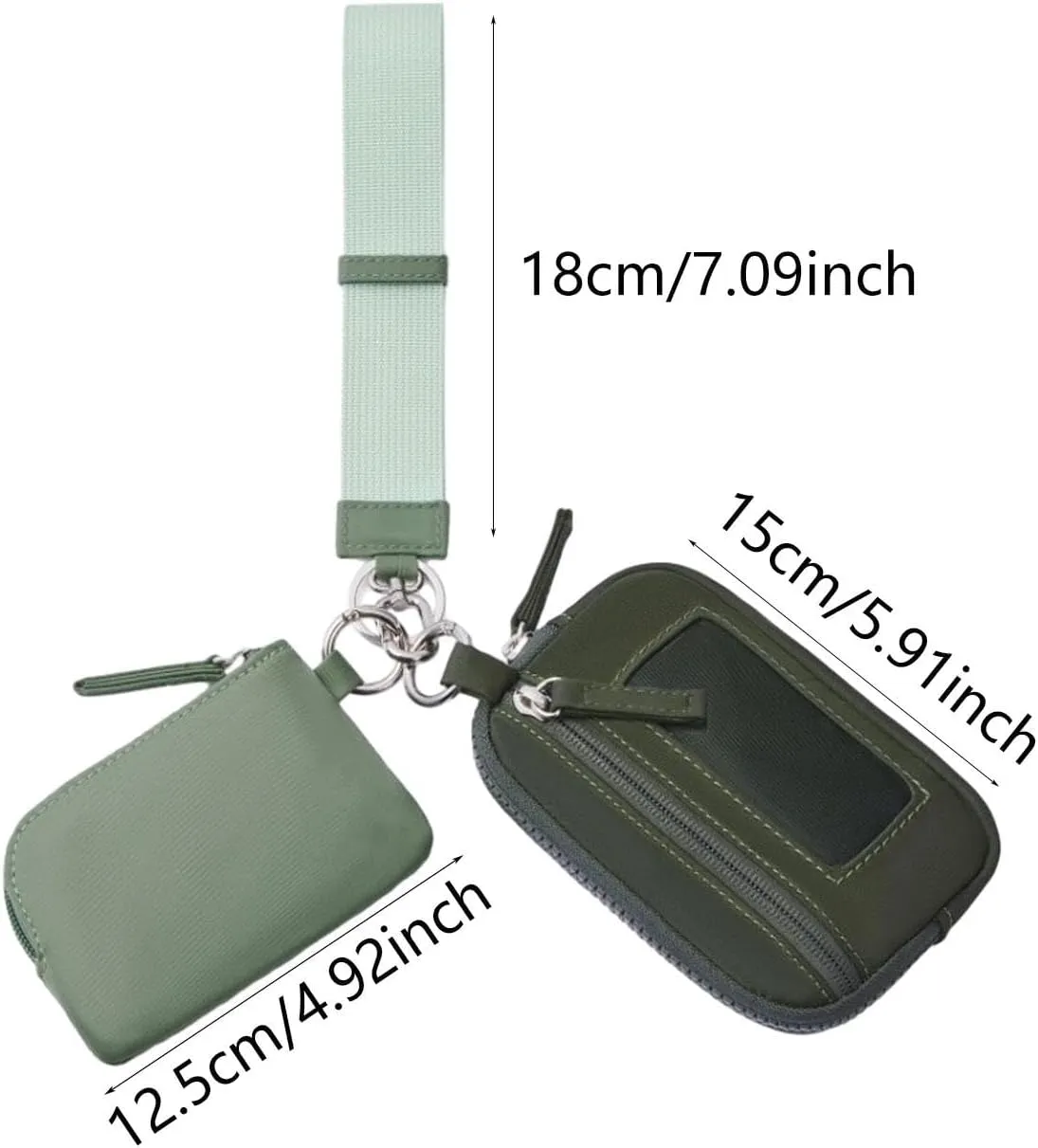 Keychain Wristlet Wallet Small Wallet with Keyring Portable Trendy Women Men Purse for Valentines Gift Backpacking Traveling