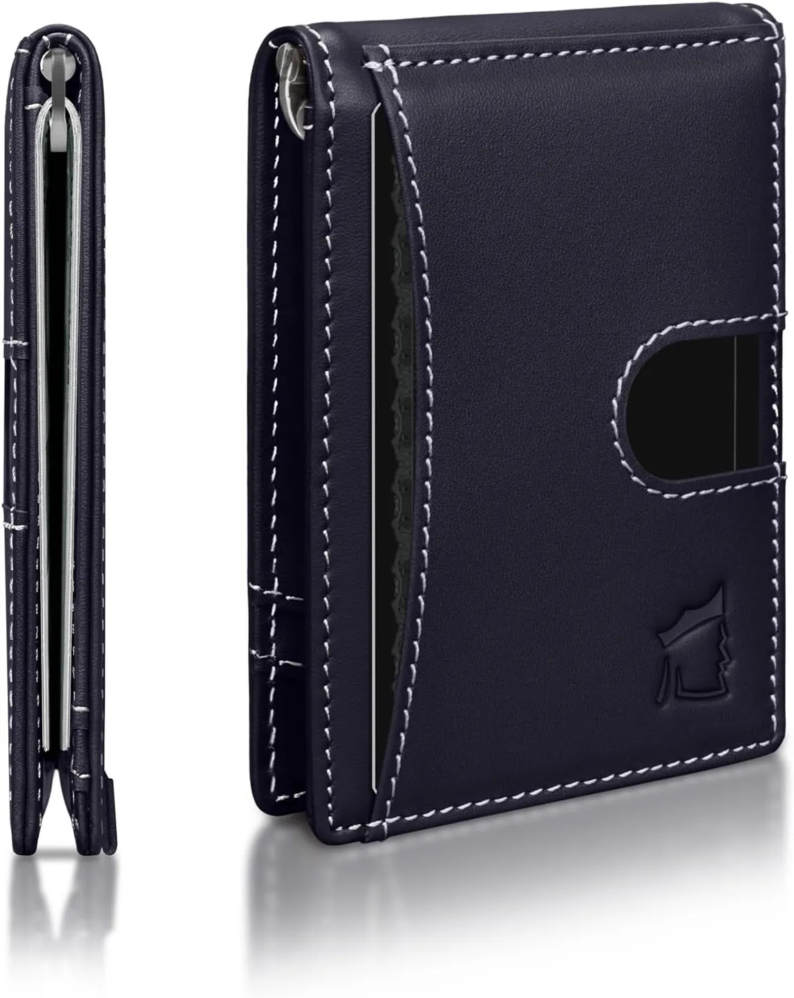 Kingly Cash Clip Slim Leather Wallet for Men with RFID Blocking & Money Clip - Minimalist Front Pocket Bifold Wallet Holds 12 Cards - Secure Card Holder with Easy Access Pull Tab
