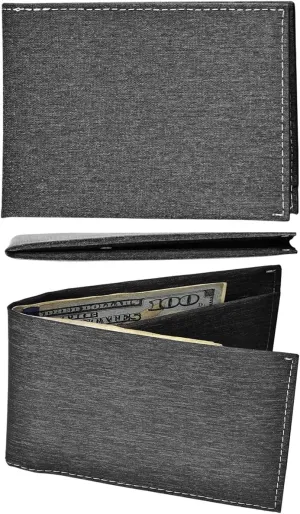 kinzd Slim Wallet with Money Clip RFID Blocking Minimalist Bifold Wallet for Men Genuine Leather Front Pocket Card Holder