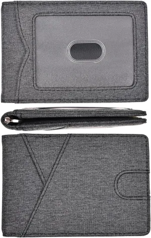 kinzd Slim Wallet with Money Clip RFID Blocking Minimalist Bifold Wallet for Men Genuine Leather Front Pocket Card Holder