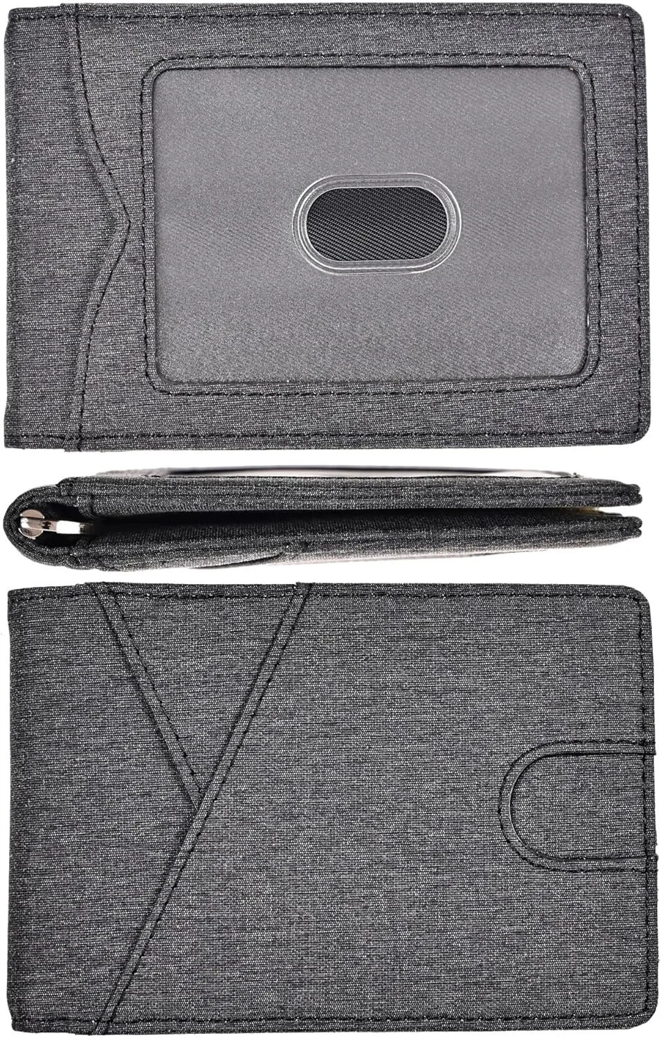 kinzd Slim Wallet with Money Clip RFID Blocking Minimalist Bifold Wallet for Men Genuine Leather Front Pocket Card Holder