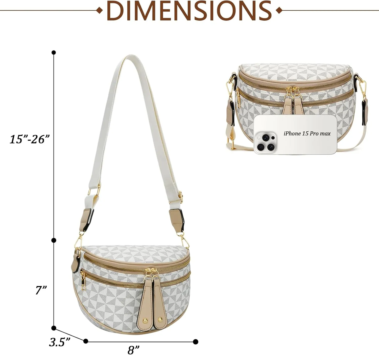 KKXIU Crossbody Sling Bag for Women Trendy Fanny Pack Vegan Leather Chest Bag