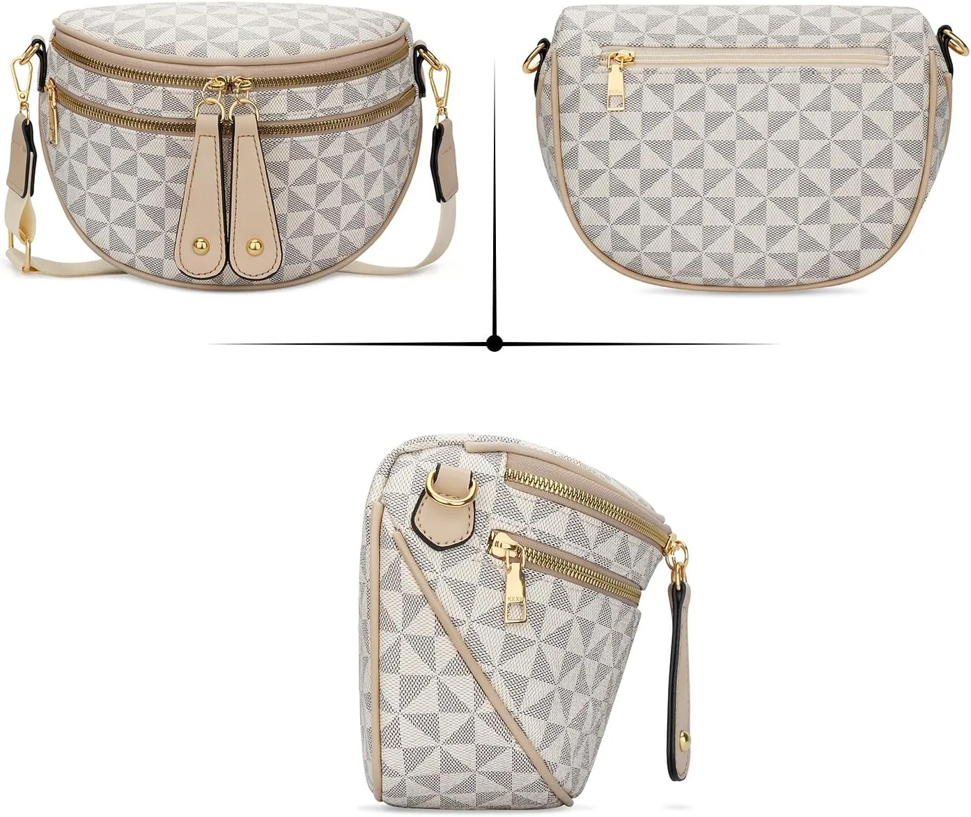 KKXIU Crossbody Sling Bag for Women Trendy Fanny Pack Vegan Leather Chest Bag