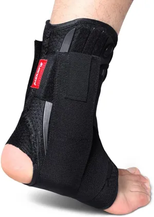 Kuangmi Ankle Brace Lace Up with Side Stabilizers and Cross Auxiliary Fixing Belt Strength Protection 1 Piece (S)