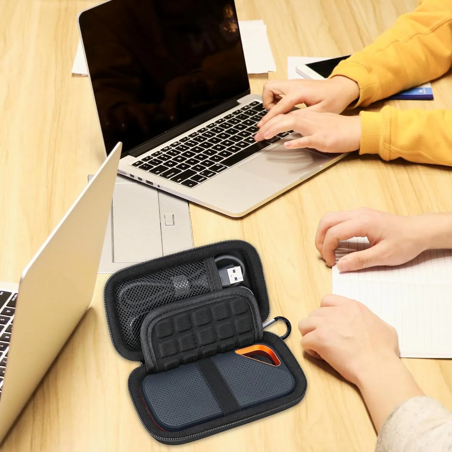 Lacdo Hard Carrying Case for SanDisk Extreme Pro/SanDisk Extreme Portable External SSD 500GB 1TB 2TB 4TB 8TB USB-C Solid State Drive EVA Shockproof Protective Storage Travel Bag, Black Black