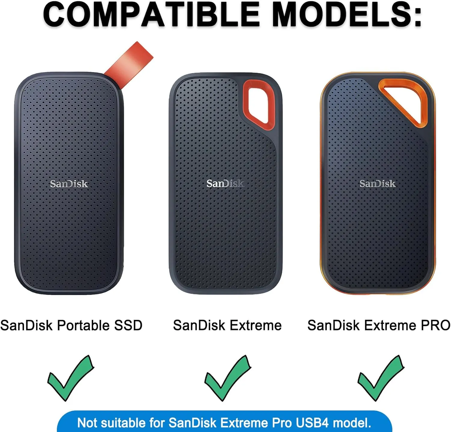 Lacdo Hard Carrying Case for SanDisk Extreme Pro/SanDisk Extreme Portable External SSD 500GB 1TB 2TB 4TB 8TB USB-C Solid State Drive EVA Shockproof Protective Storage Travel Bag, Black Black