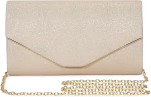 Ladies Evening Clutch Bag Envelope Handbag Prom Bridal Wedding Party Purse with Detachable Chain