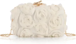 Lanpet Women Clutches Purse Lace Formal Flower Evening Handbag Chain Strap Shoulder Bag