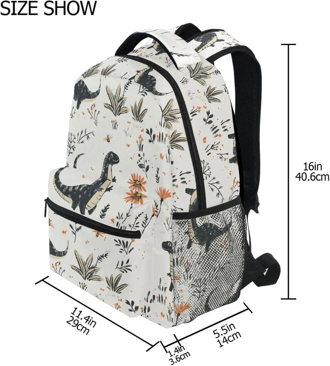Laptop Backpack for Women Men Fashion College School Computer Bag with Chest Strap for Travel Trip Beauty Dinosaurs