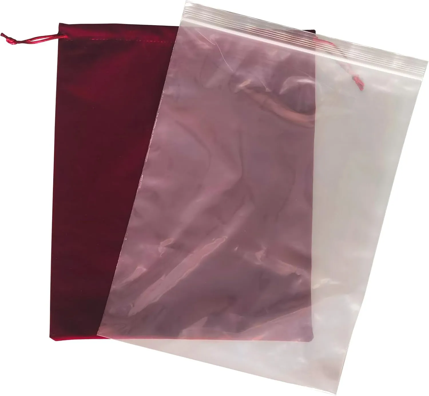 Large Burgundy Velvet Cremains Bag - for Use Inside The Urn - Size 10"X12" (230 Cubic Inches Capacity) - Includes a Resealable PE Material Ashes Storage Bag Suitable for All Ashes (Burgundy, Large)