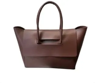 Large Capacity Burgundy PU Leather Tote Bag, Fashion Shoulder Handbag for Women, Minimalist Design