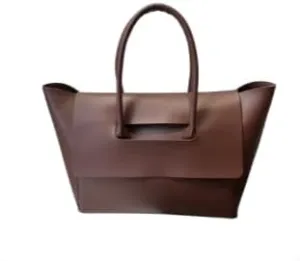 Large Capacity Burgundy PU Leather Tote Bag, Fashion Shoulder Handbag for Women, Minimalist Design