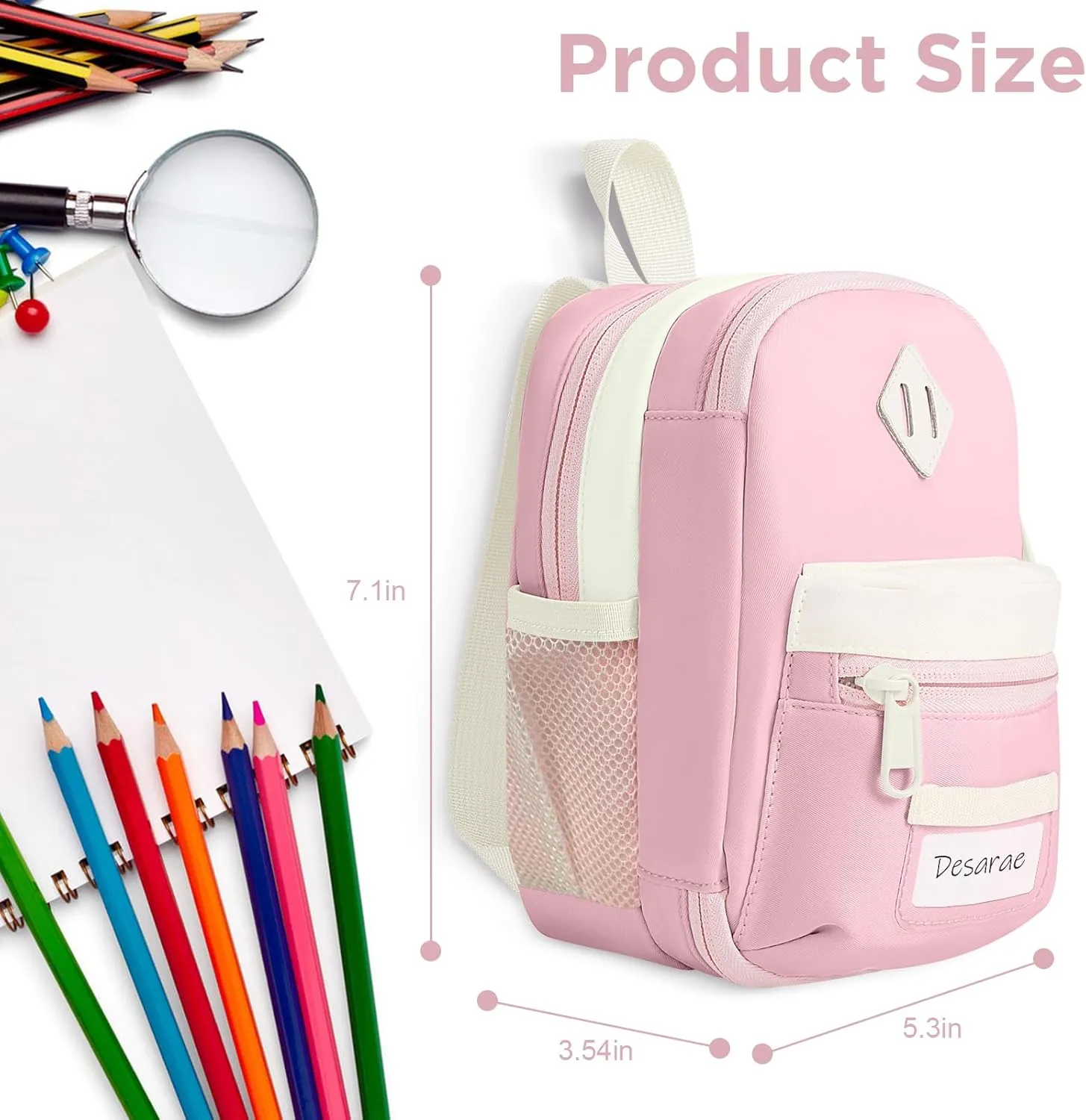 Large Capacity Pencil Case, Mini Backpack Pencil Case, Storage High Capacity Bag Pouch Holder Marker Pen Organizer, for Student, Teen Girls, Adults (Apricot Pink)