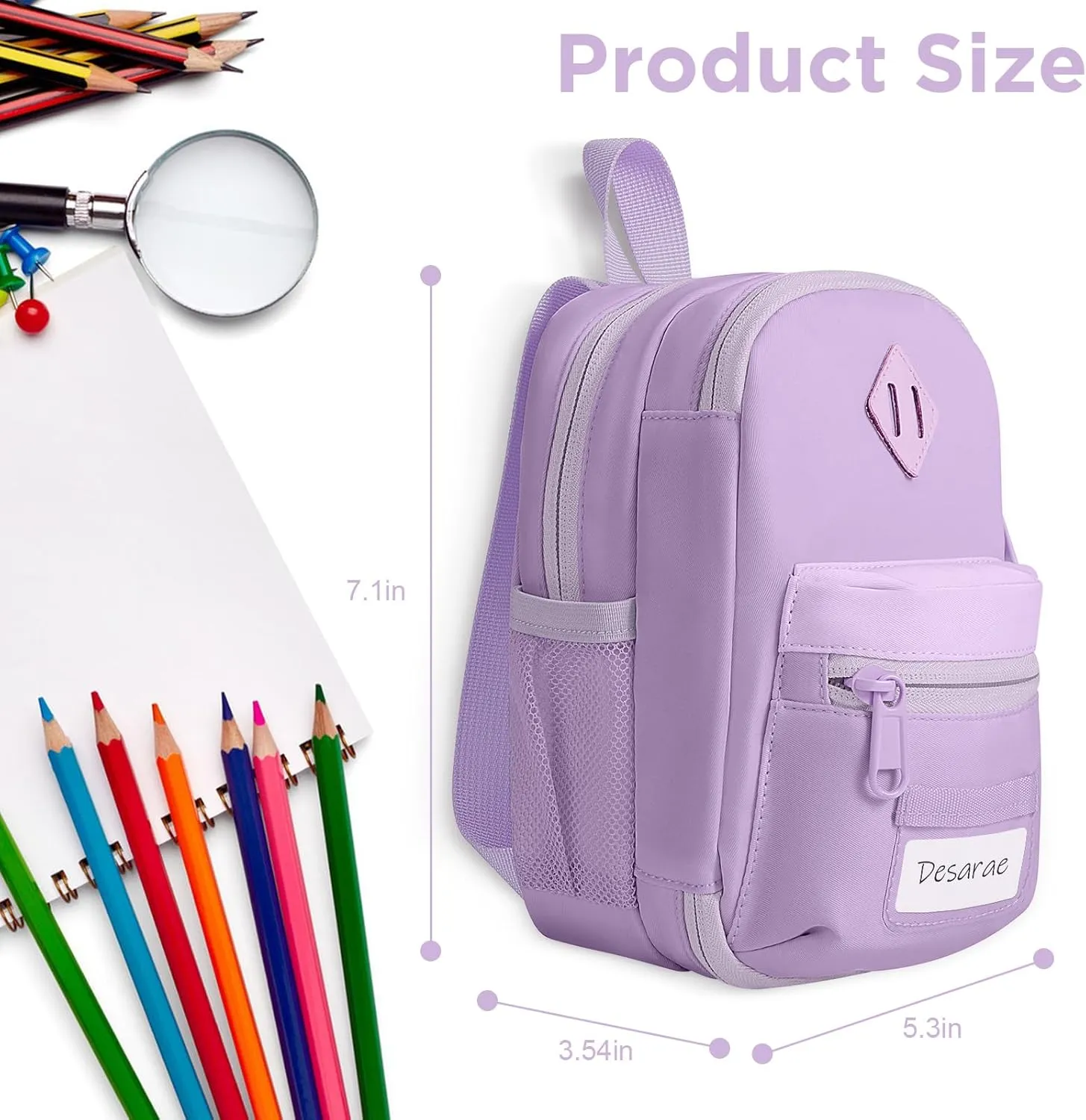 Large Capacity Pencil Case, Mini Backpack Pencil Case, Storage High Capacity Bag Pouch Holder Marker Pen Organizer, for Student, Teen Girls, Adults (Purple)
