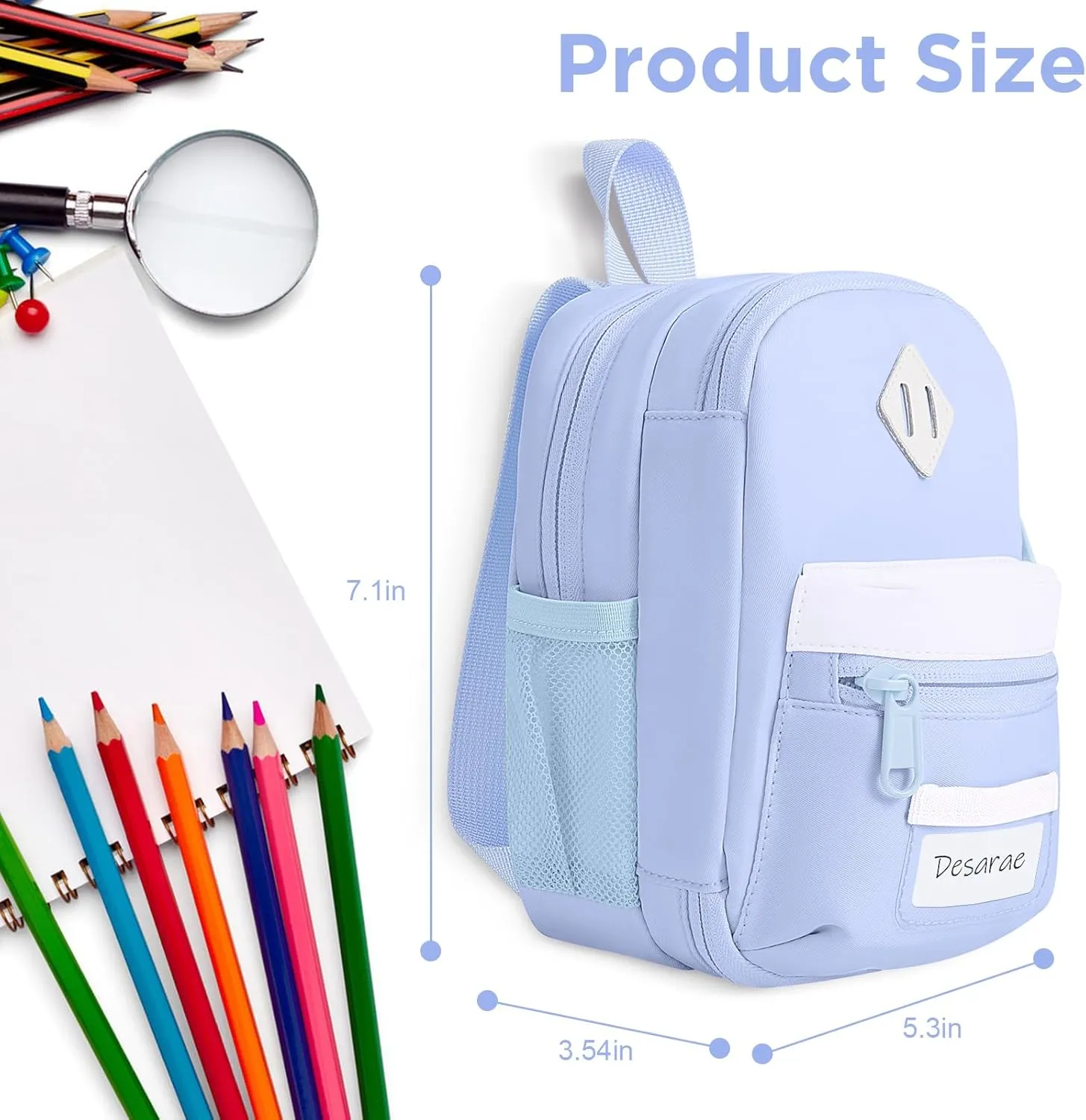 Large Capacity Pencil Case, Mini Backpack Pencil Case, Storage High Capacity Bag Pouch Holder Marker Pen Organizer, for Student, Teen Girls, Adults (Sky Blue)