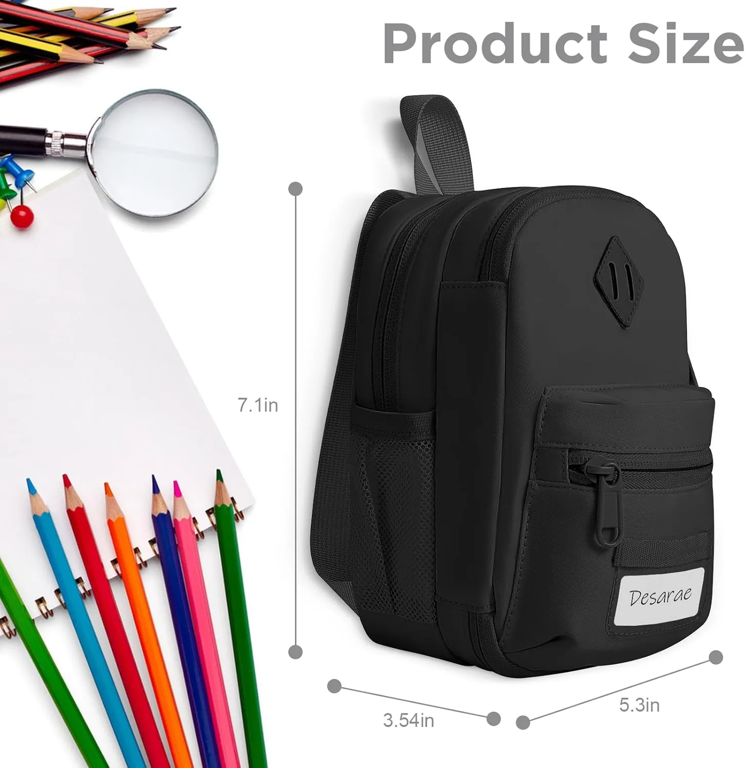 Large Capacity Pencil Case, Mini Backpack Pencil Case, Storage High Capacity Bag Pouch Holder Marker Pen Organizer, for Student, Teen Girls, Adults(Black)