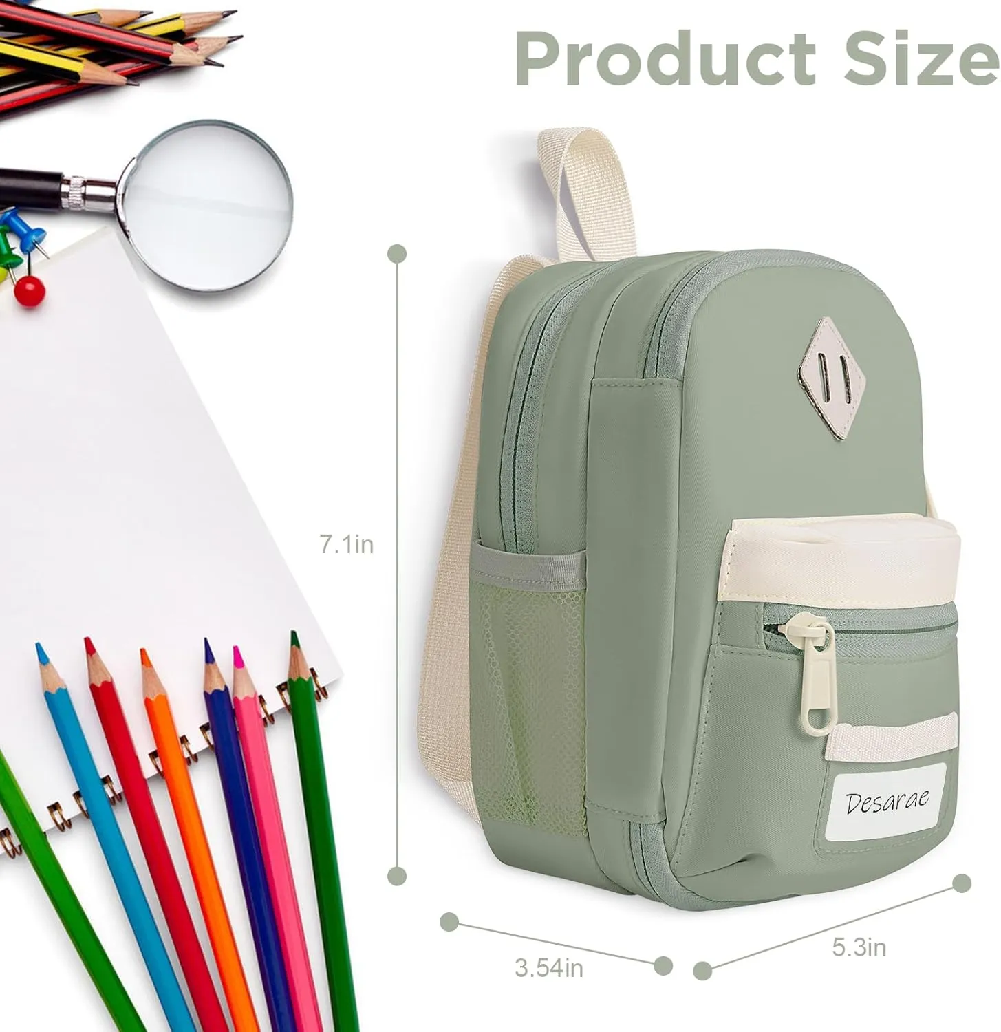 Large Capacity Pencil Case, Mini Backpack Pencil Case, Storage High Capacity Bag Pouch Holder Marker Pen Organizer, for Student, Teen Girls, Adults(Green)