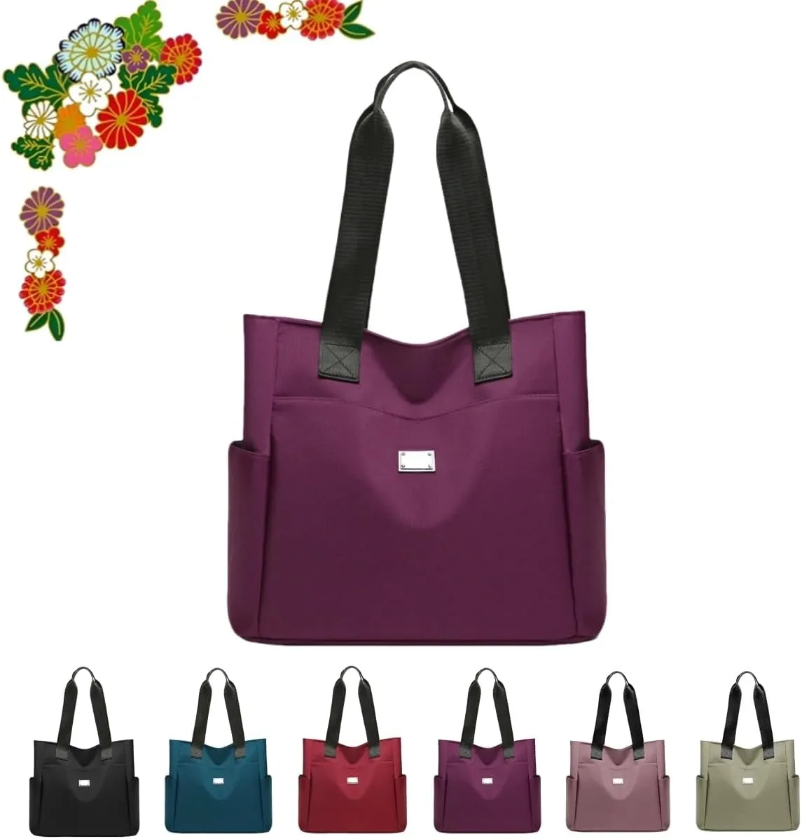 Large Capacity Water Repellent Multi Pocket Nylon Shoulder Bag - 2025 New Large Capacity Waterproof Nylon Multi PocketBag