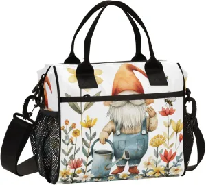 Large Lunch Bag, Dwarf Waters The Flowers Insulated Lunch Box Portable Cooler Bag Tote Bag for Students Adults School Office Picnic Hiking, M