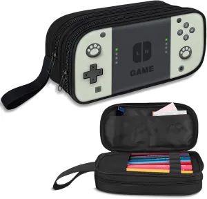 Large Pencil Case for Boys - Boys Pencil Pouch with Zipper Compartments - Big Capacity Pen Box Gamer Pen Bag Organizer for Kids Teens School