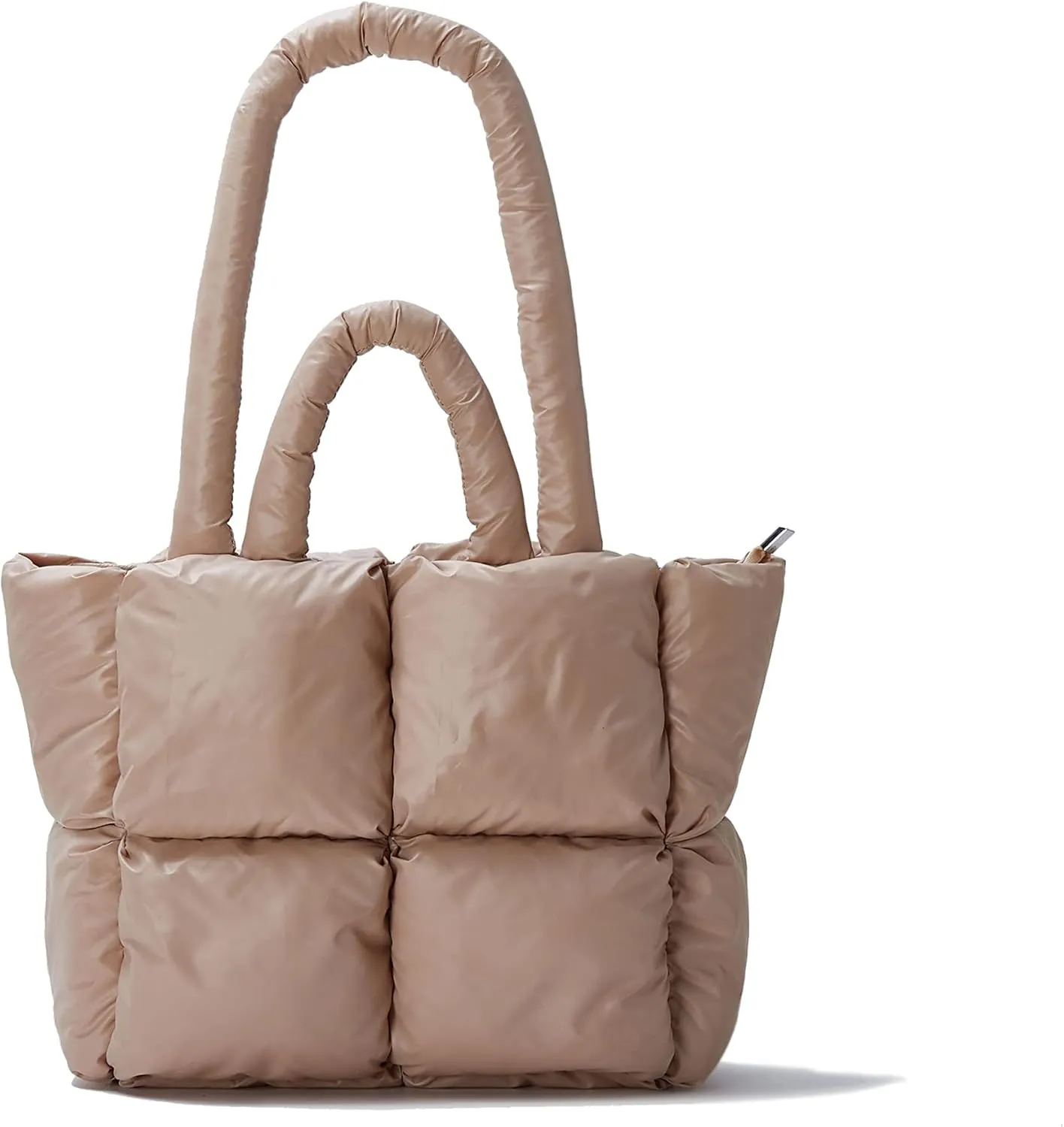 Large Puffer Tote Bag, Trendy Quilted Cotton Padded Handbags for women, Soft Shoulder Bag Nylon Down Pillow Shopper Bag