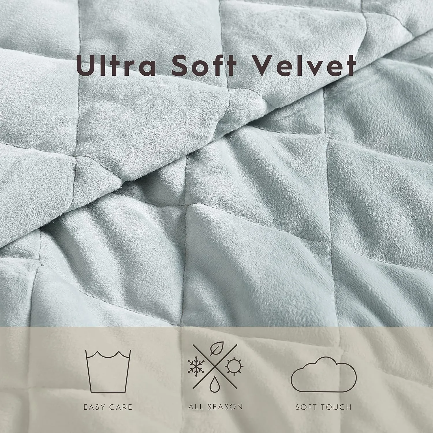 Laura Ashley - Twin Quilt Set, Solid Velvet Reversible Bedding, All Season Home Decor with Sham & Bonus Pillow Cover (Diamond Stitch Sage Green, Twin)