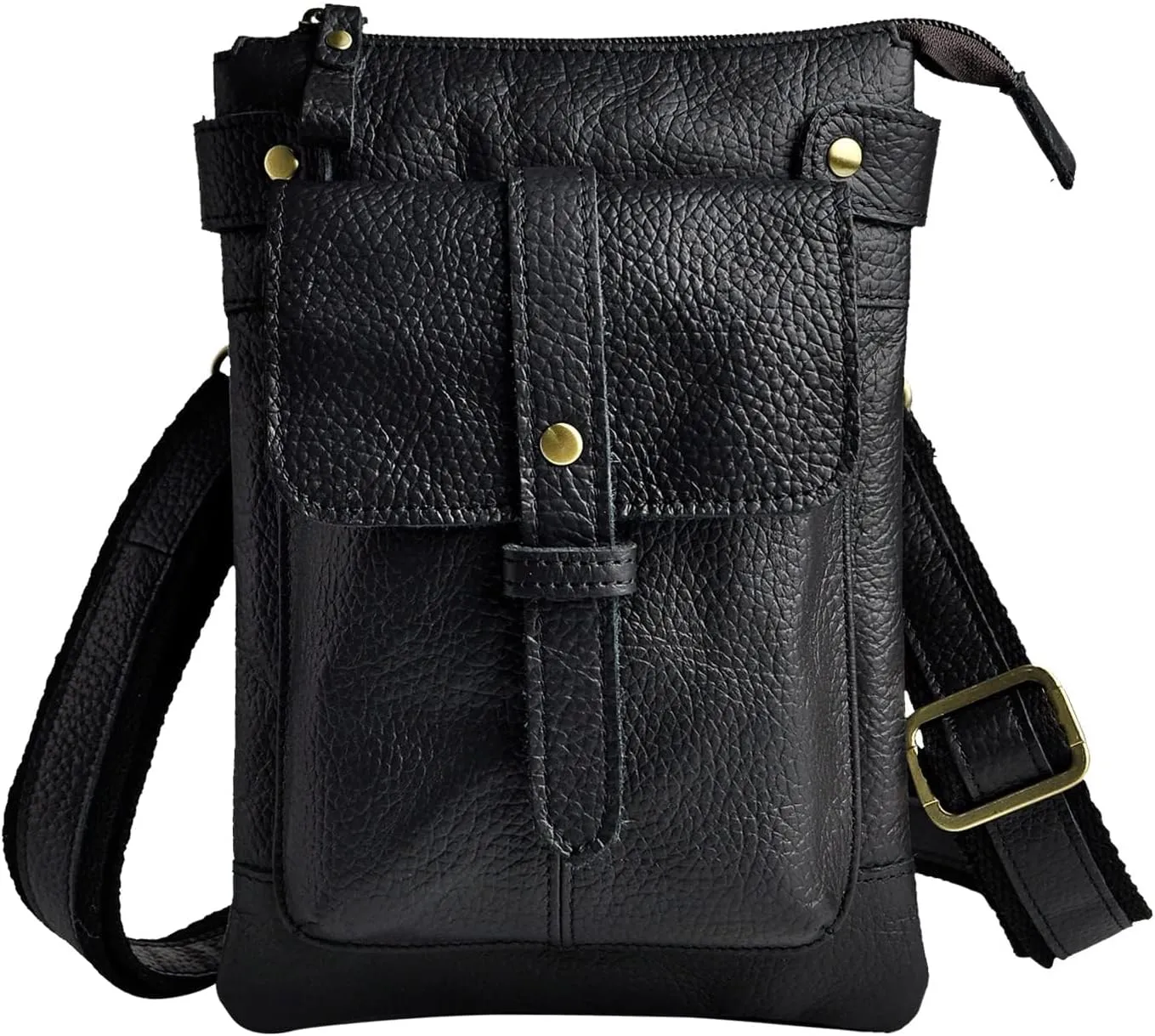 Le'aokuu Mens Genuine Leather Fanny Small Messenger Shoulder Satchel Waist Bag Pack 8711